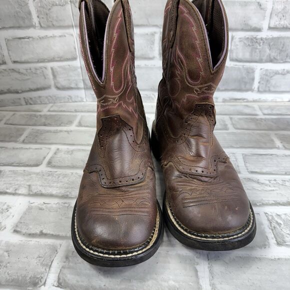 Justin Gypsy L9903 Pink Stitch Western Cowboy Boots Women’s Size 8 B - Picture 10 of 13